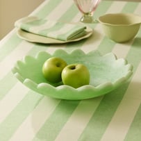 Calypso Matte Green Resin Large Scalloped Bowl