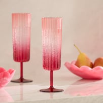 Positano Red & Pink Champagne Drinkware