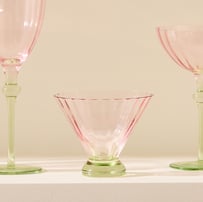 Carlita Drinkware Pink & Green Martini Glass Pack of 2
