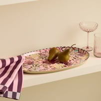 Camille Melamine Rose Floral Oval Tray