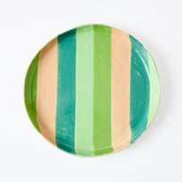 Tuscany Green Stripe Round Platter