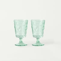 Heart Fern Green Wine Glass Pack of 2