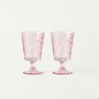 Heart Rose Pink Wine Glass Pack of 2