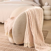  Byron Dusty Pink Marle Waffle Throw