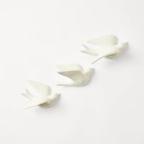 Flying Swallow White Birds Set of 3