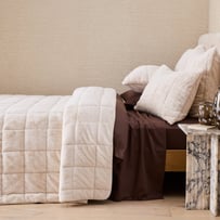 Porter Oat Faux Fur Quilted Coverlet Separates