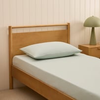 Stonewashed Cotton Soft Sage Fitted Sheet Set