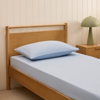 Stonewashed Cotton Chambray Fitted Sheet Set