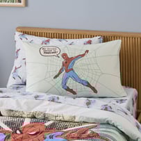 Marvel The Adventures of Spider-Man Blue Spider Sense Text Pillowcase