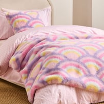 Frankie Rainbow Faux Fur Throw