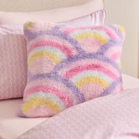 Frankie Rainbow Faux Fur Cushion