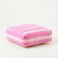 Recycled Faux Fur Pink Stripe Floor Cushion