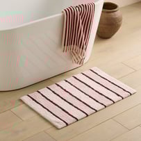 Block Natural & Pearl Pink Stripe Bath Mat