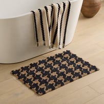 Houndstooth Taupe & Black Bath Mat