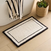 Windowpane Natural & Black Bath Mat