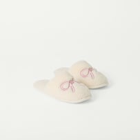 Bow Natural Sherpa Slipper