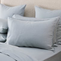 Vintage Washed Linen Dusty Blue Pillowcases
