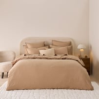 Vintage Washed Linen Hazelnut Quilt Cover Separates