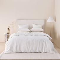 Vintage Washed Linen Coconut Quilt Cover Separates