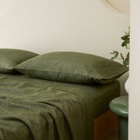 Melange Olive Flannel Pillowcases