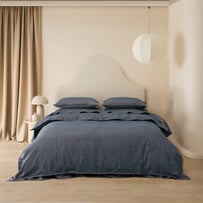 Melange Navy Flannel Quilt Cover Set + Separates