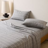 Fiore Mini Grid Grey Flannel Pillowcases