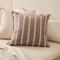 Nutmeg Stripe Linen Cotton Pillowcase