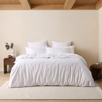 Stonewashed Cotton White & Black Mini Polka Dot Quilt Cover Separates