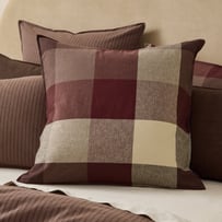 Linen Cotton Burgundy Elijah Check Pillowcases