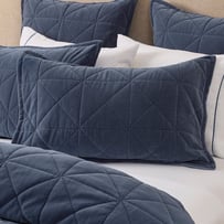 Vance Denim Cotton Velvet Quilted Pillowcases