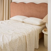  Darling Hearts Coconut & Cherry Flannel Sheet Separates