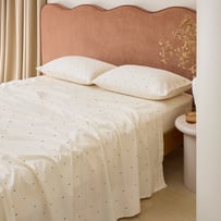 Mini Dot Coconut & Onyx Flannel Sheet Separates