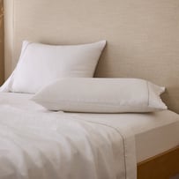 Vintage Washed Linen White & Linen Piped Pillowcases