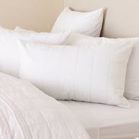 Stonewashed Cotton White Quilted Grid Pillowcases