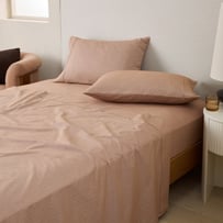 Brushed Cotton Chestnut Cashmere Herringbone Sheet Set