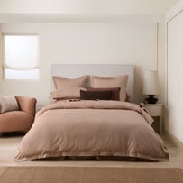 Brushed Cotton Chestnut Cashmere Herringbone Quilt Cover Set + Separates