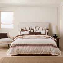Henri Stripe Natural & Umber Quilt Cover Set + Pillowcases