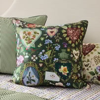 Fleur Harris All My Hearts Green Pillowcase