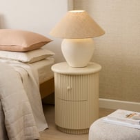 Harper High Gloss Oat Bedside Table