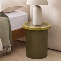 Clover High Gloss Olive & Chartreuse Side Table