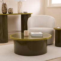 Clover High Gloss Olive & Chartreuse Coffee Table