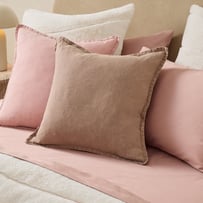 Belgian Vintage Washed Linen Mocha Cushion
