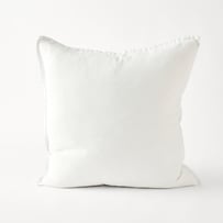 Belgian White Vintage Washed Linen Cushion