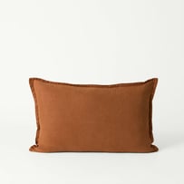 Belgian Brown Sugar Vintage Washed Linen Long Cushion