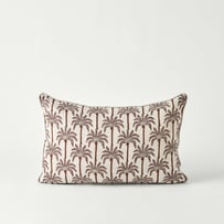 Delhi Hathelee Palm Woodblock Linen Cushion