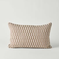 Delhi Leo Natural Woodblock Linen Cushion