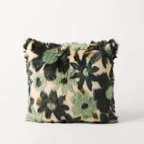 Adelaide Mineral Green Floral Fur Cushion