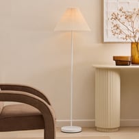 Pleats Coconut Milk & Linen Floor Light