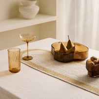 Bowie White & White Table Runner