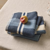 Australian Cotton Midnight Navy Stripe Tea Towel Pack of 3